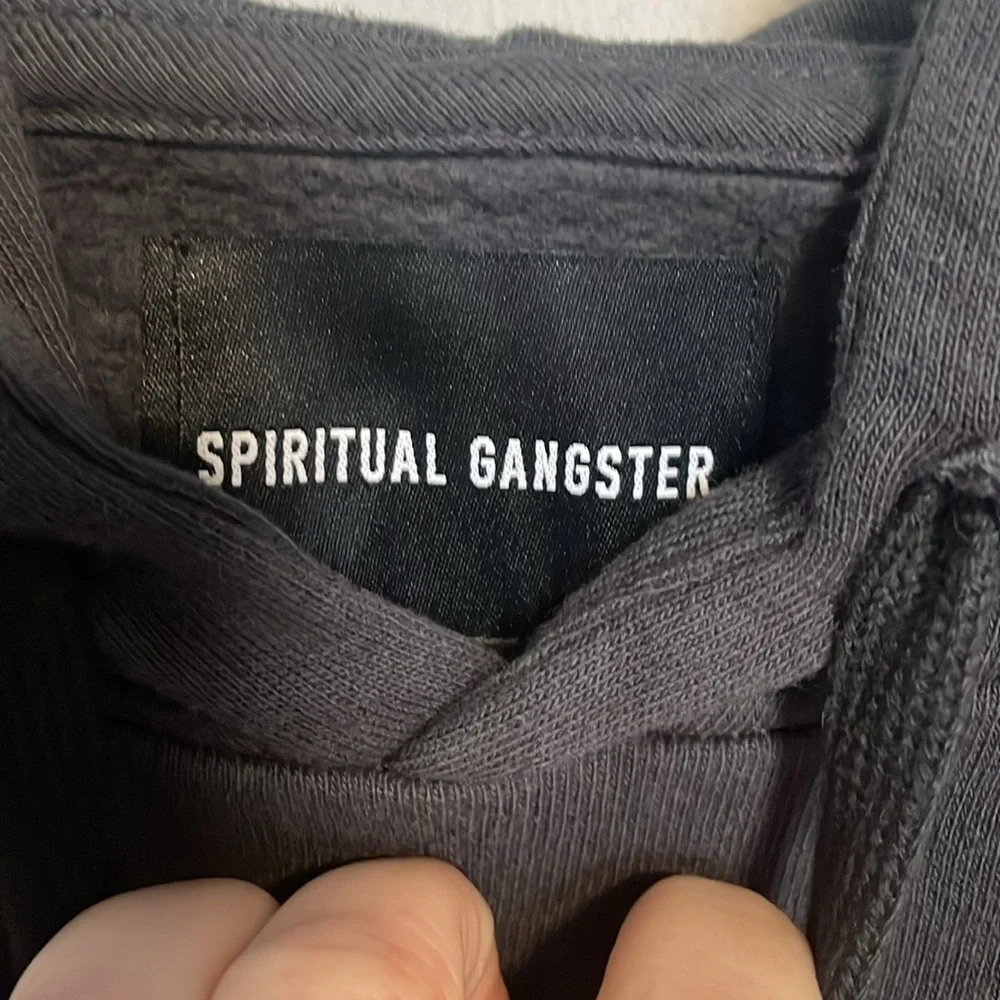 Spiritual Gangster SG Monogram Classic Black Hoodie NEW - Picture 7 of 8